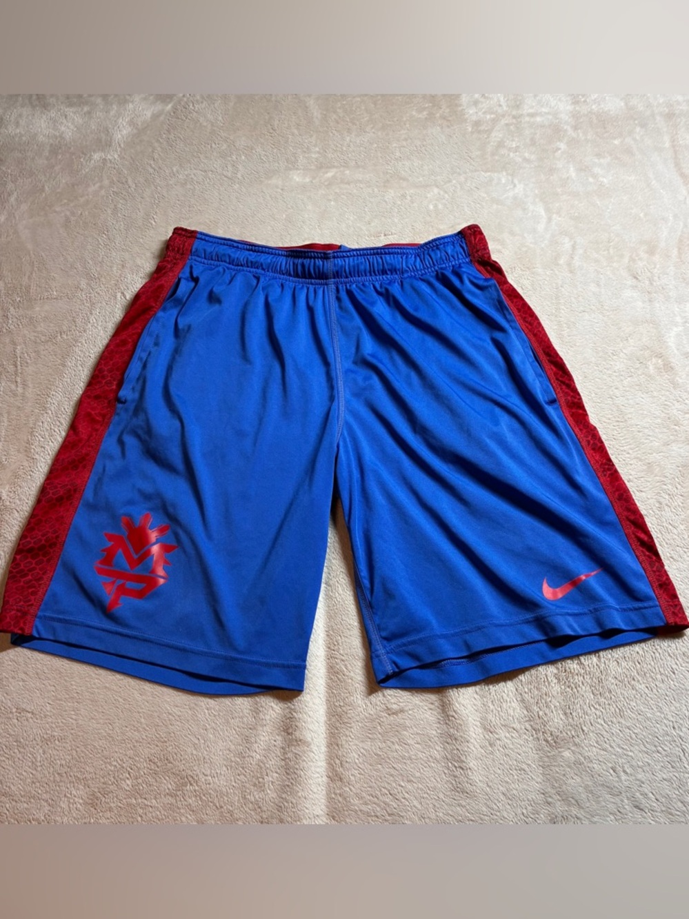 Nike Vintage Dri-Fit Manny Pacquiao Pac-Man Blue Shorts Boxing Mens size S RARE